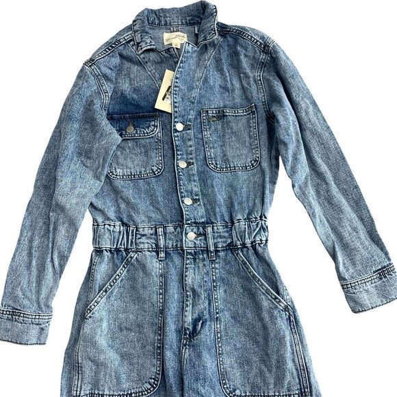 NEW Women's 4/R Long Sleeve Utility Baggy Denim Jumpsuit - Universal Thread k912 - Picture 6 of 10